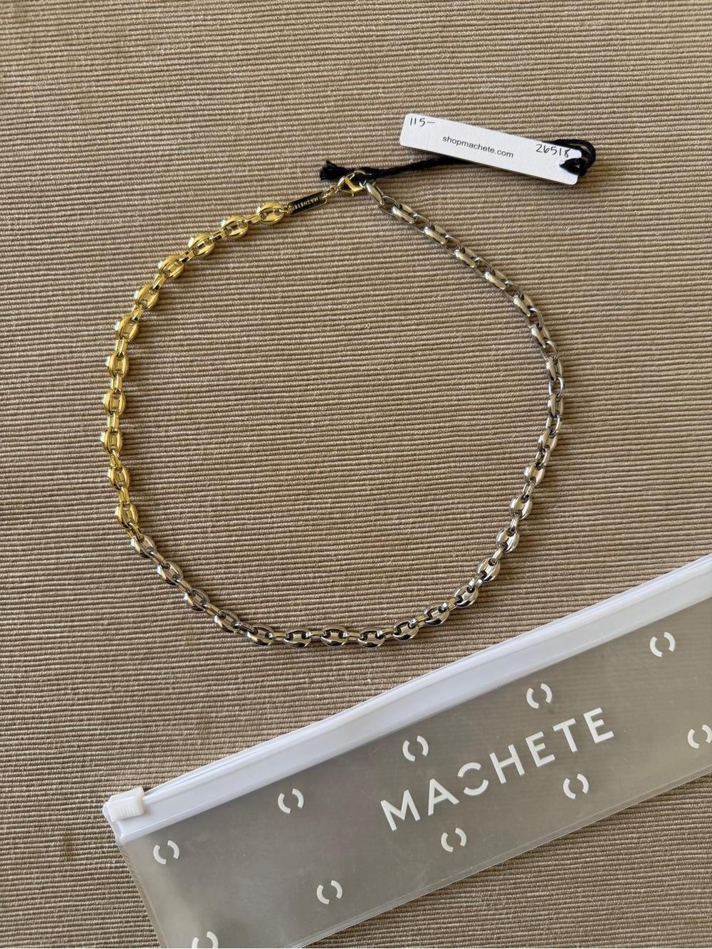 Machete Two-Tone Chain Necklace — Gold & Silver Links